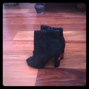 Black Peep Toe booties.